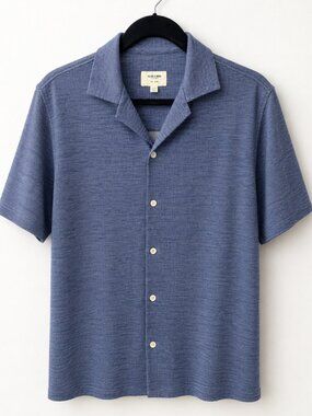 Julian & Mark Men’s Medium Blue Textured Short Sleeve Button Down Shirt